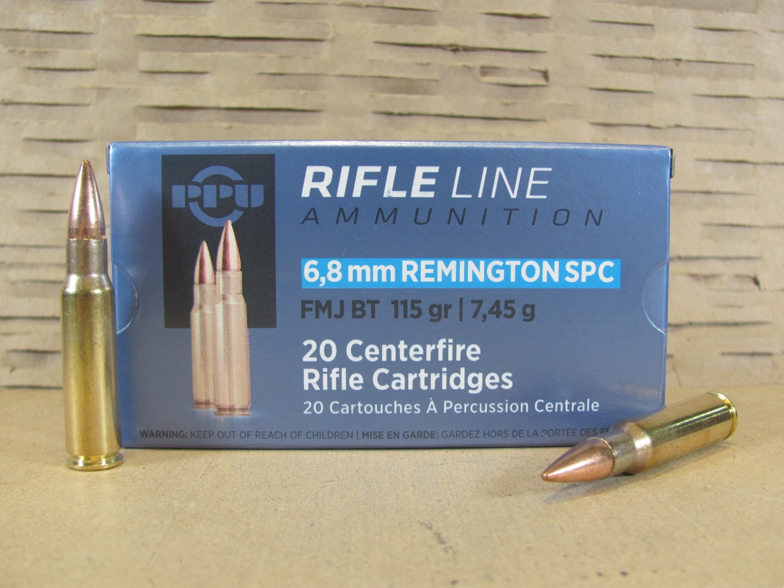 1000 Round Case – 6.8 Remington SPC 115 Grain FMJ BT Ammunition by Prvi Partizan – PP68F