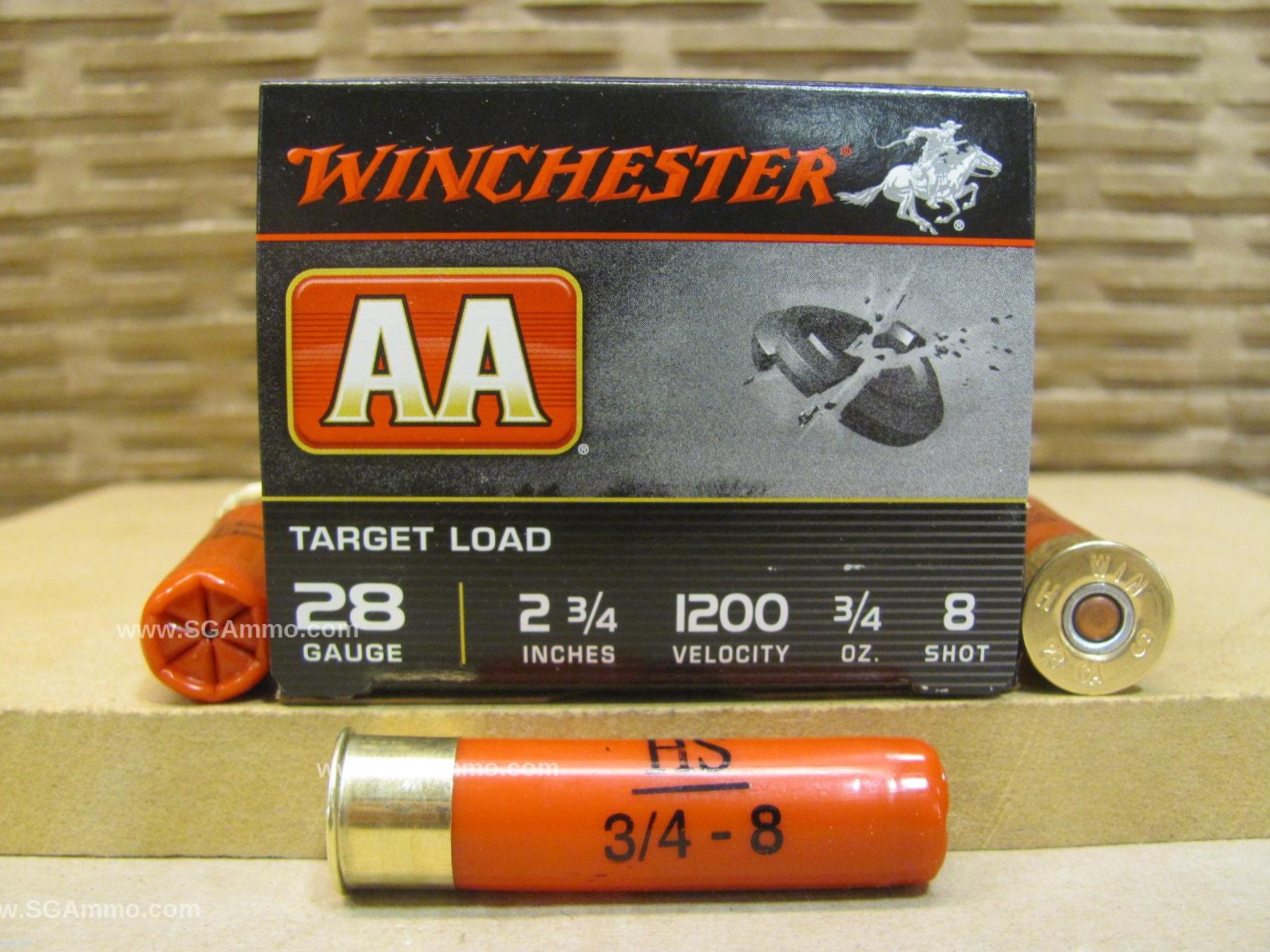 250 Round Case – 28 Gauge 2.75 Inch 3/4 Ounce Number 8 Shot Winchester AA Target Load Ammo – AA288