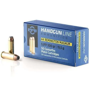 PPU PPH44MF Handgun  44 Rem Mag 300 gr Semi Jacketed Flat Point (SJFP) 50 Bx/ 10 Cs