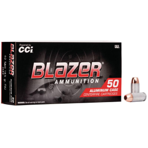 CCI Blazer Aluminum Handgun Ammunition .40 S&W 165 gr FMJ 1100 fps 1000/ct