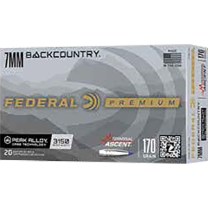 Federal Gold Medal 7mm Backcountry 168gr Barnes LRX Copper Peak Alloy Case 20rd - P7BCLRX1