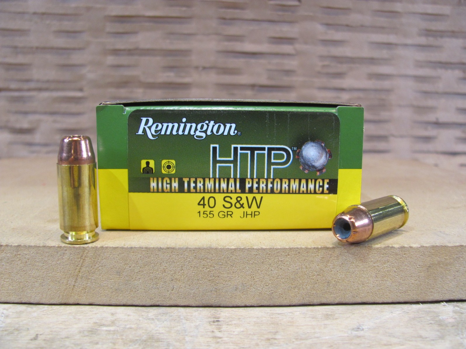 20 Round Box – 40 SW 155 Grain JHP Remington HTP Ammo – RTP40SW1A