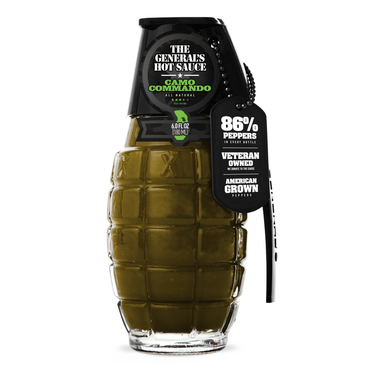 The General's Hot Sauce 6 oz, Camo Commando - 0311-067