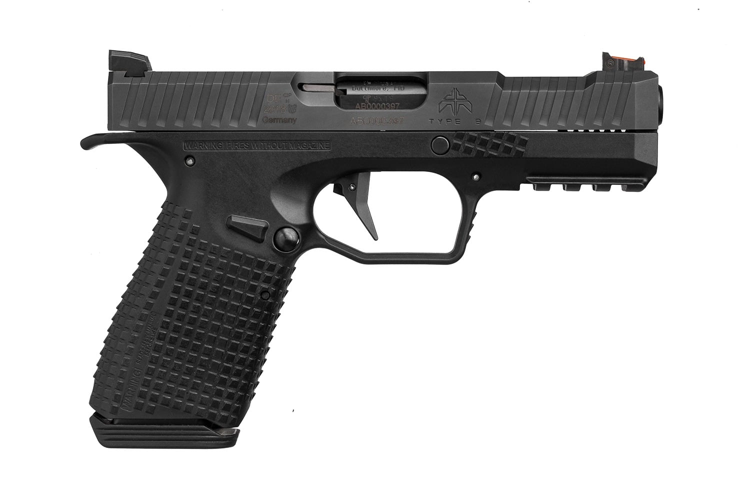 Archon Type B Gen 1 4.3" 9mm 15rd Semi-Auto Pistol, Black - AF-B9-BB-Gen1