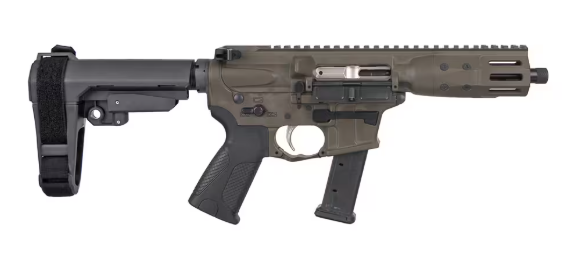 LWRC IC-9 5.6" 9mm AR-PCC Pistol w/ SBA3 Brace, Patriot Brown