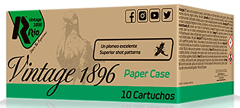 Rio Ammunition VP36FHV8 Vintage 1896 Paper Flyer 12Gauge 2.75" 8Shot 10 Per Box/25 Case