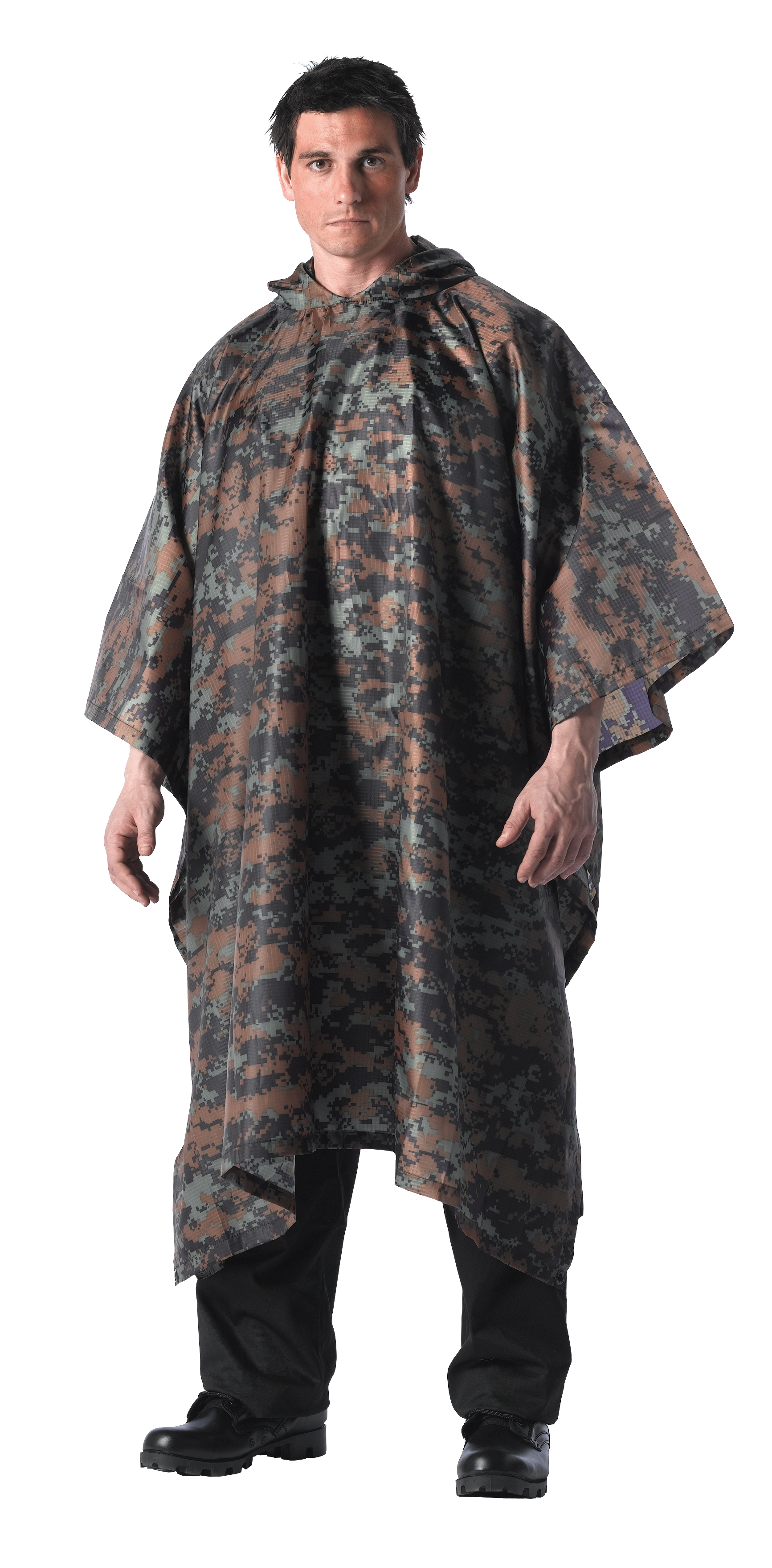 Rothco G.I. Type Rip-Stop Poncho - Woodland Digital Camo