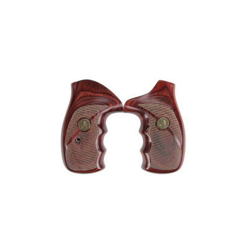Pachmayr Renegade Checkered Grip for S&W N Frame Round Butt Revolver, Rosewood - 63040