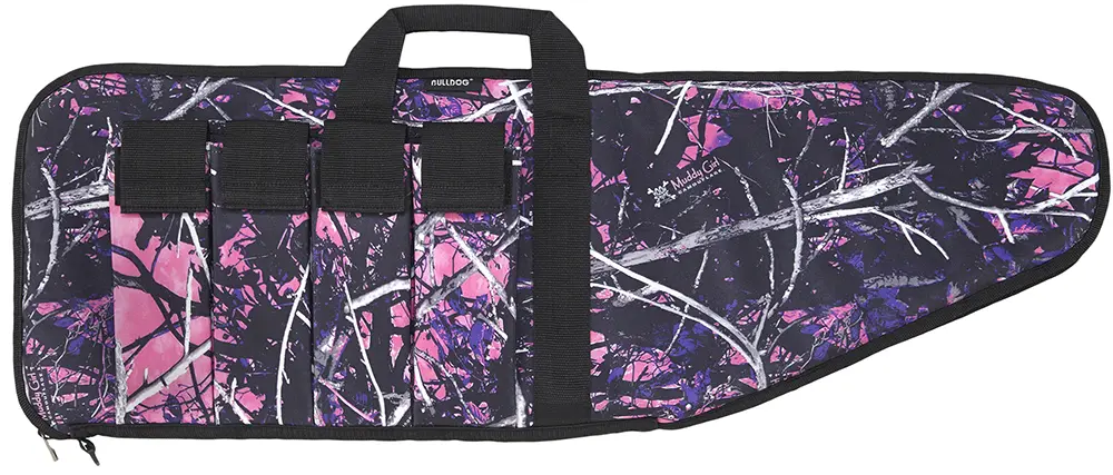 Bulldog MDG1038 Extreme Tactical 38" Muddy Girl Camo Water-Resistant Nylon, Black Trim, Tricot Lining, 4 External Velcro Magazine Pouches, Soft Padding