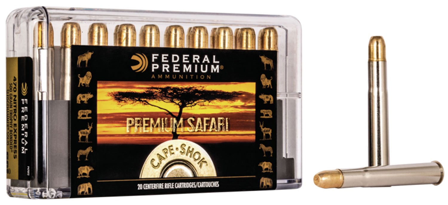 Federal Premium Cape-Shok Rifle Ammunition .470 Nitro 500 gr TBSS 2150 fps – 20/ct - Flat Rate Shipping Under 30lbs! - No Credit Card Fees