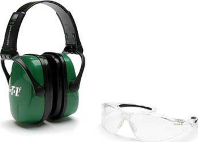 Howard Leight Adult Shooting Combo Kit Green Muff Clear Anti-Fog Eyewear