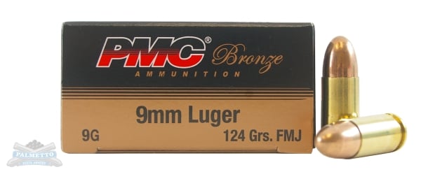 PMC Bronze 9mm 124gr FMJ Ammunition 50rds - 9G