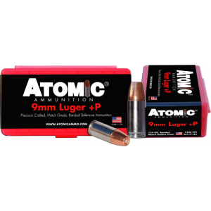 Atomic 00454 Defense 9mm Luger +P 124 GR Bonded Match Hollow Point - 20rd Box