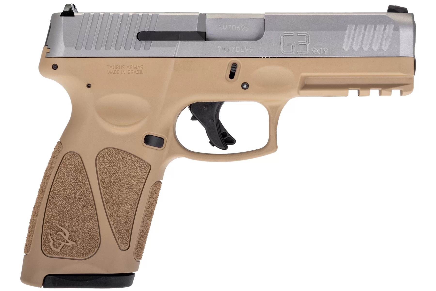 Taurus G3 9mm Full Size Pistol - Tan/Stainless, 17rd