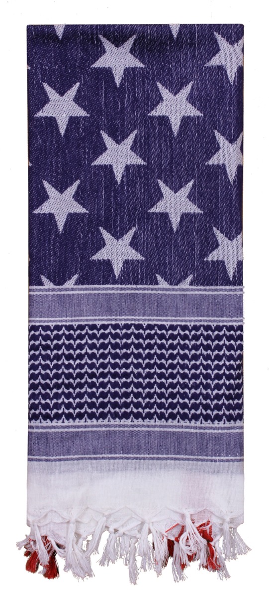 Rothco Stars And Stripes Us Flag Shemagh Tactical Desert Keffiyeh Scarf - Red - White - Blue