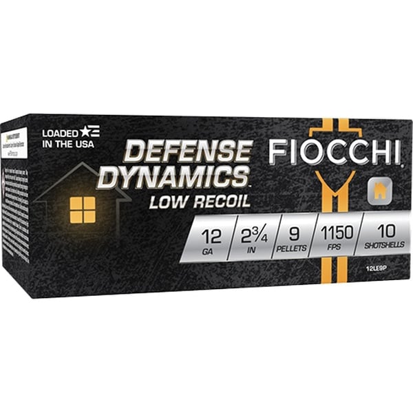 Fiocchi 12LE9P Defense Dynamics Low Recoil 12Gauge 2.75″ 1Buck Shot 10 Per Box/25 Case - No Credit Card Fees - Low, flat rate shipping