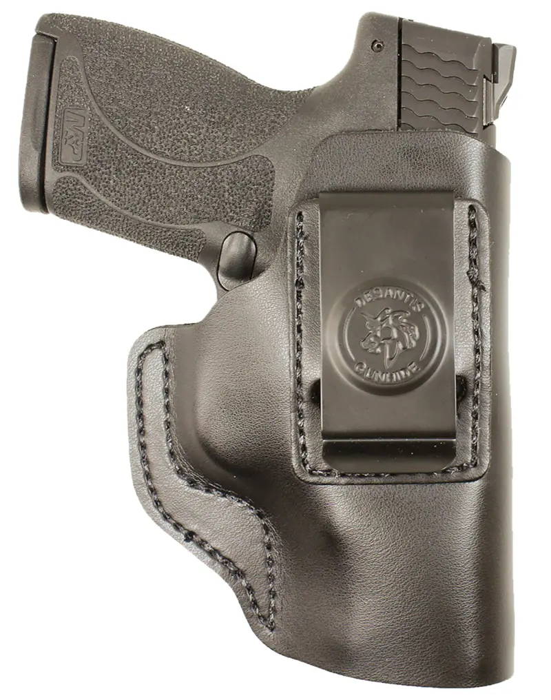 DeSantis Gunhide 031BA5EZ0 Insider IWB Black Leather Belt Clip Fits S M 45/Shield M2.0 9/40 Right Hand
