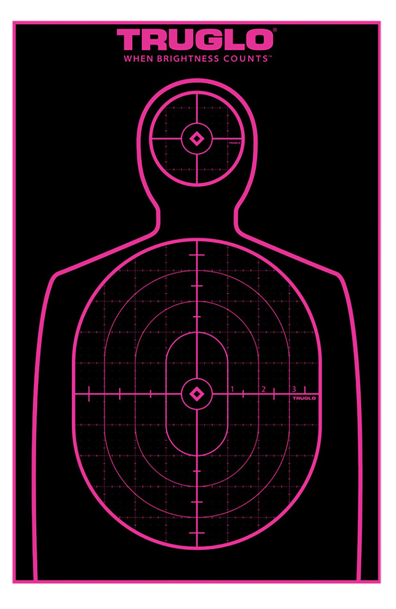 TruGlo Handgun Silhouette Target 12" x 18", Black/Green Pack of 12