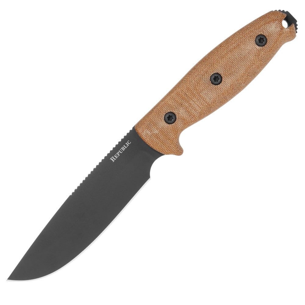 Cold Steel Republic Bushcraft Fixed Knife Drop Point Natural - Full Tang, Ideal for Bushcraft and Survival Situations - CS-FX-50FLD