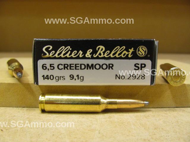 500 Round Case – 6.5 Creedmoor 140 Grain Soft Point Ammo by Sellier Bellot – SB65C