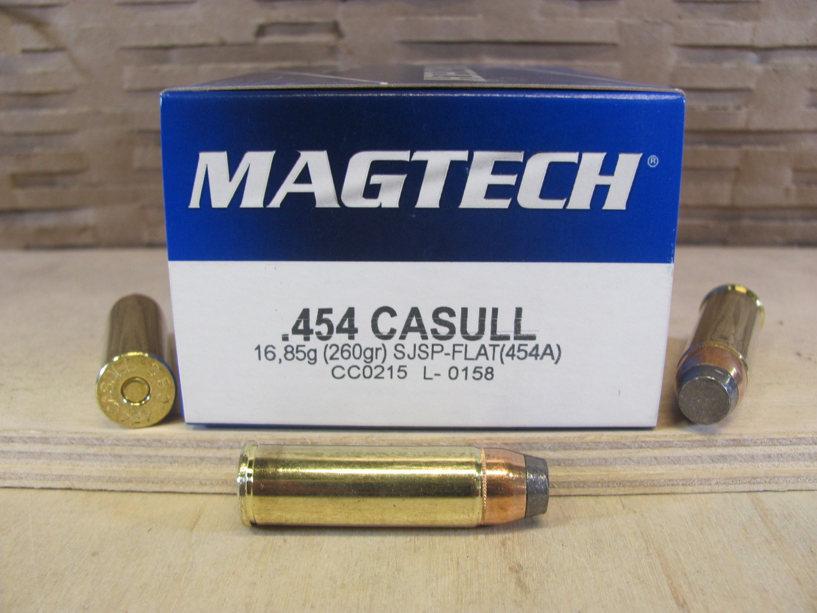 20 Round Box – 454 Casull 260 Grain SJSP-Flat Magtech Ammo – 454A