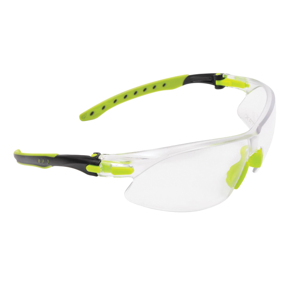 ULTRX Keen Safety Glasses, Lime Green/Clear