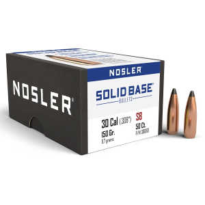 Nosler 38060 Solid Base  30Cal 150gr Soft Point 50CT