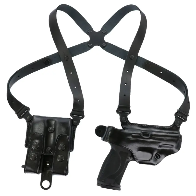 Galco MCII652B Miami Classic II Shoulder System Size Fits Chest Up To 56" Black Leather Harness Compatible w/S M Shield/Glock 43/43X Right Hand