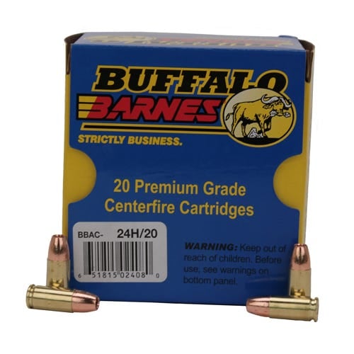 Buffalo Bore 9mm Luger +P+ 115 grain Barnes TAC-XP Lead-Free Low Flash Handgun Ammo, 20/Box - 24H/20