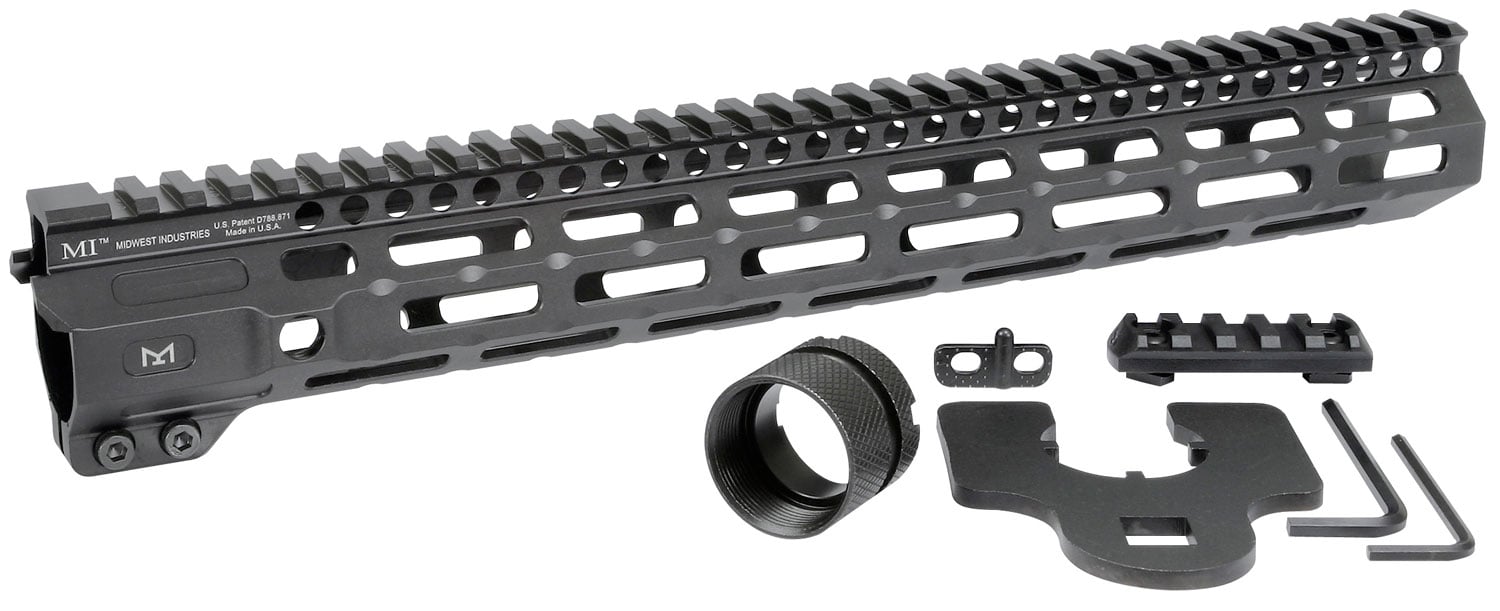 Midwest Industries MI Combat Rail 14" AR-15 1-Piece Free Float Handguard - MI-CRM14