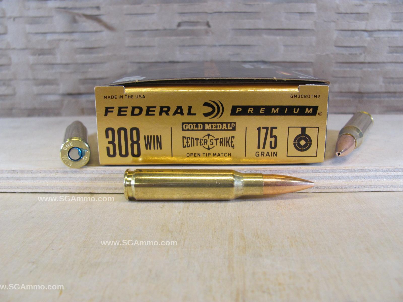200 Round Case – 308 Win 175 Grain Open Tip Match Federal Premium Gold Medal Ammo – GM308OTM2