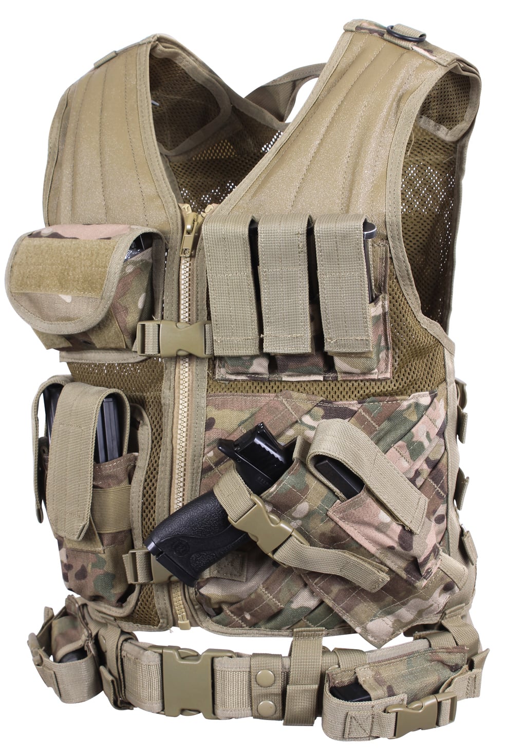 Rothco Cross Draw Molle Tactical Vest - Multicam, Regular
