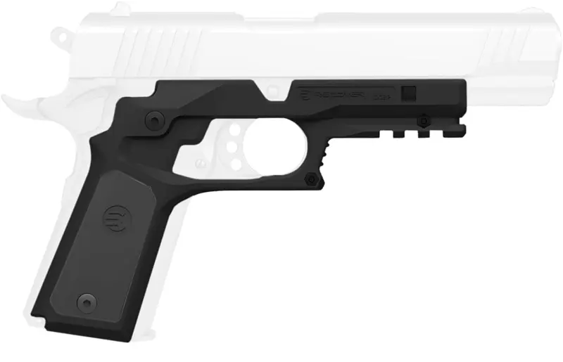 Recover Tactical CC3P0104 Frame Grip Black Polymer Frame with Interchangeable Black Gray Panels for Standard Frame 1911