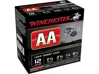 Winchester 12 Gauge Ammunition AA Light Target AA1285 2-3/4" 1-1/8oz #8.5 250 rounds