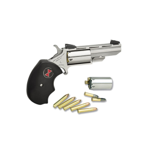 North American Arms Black Widow 22 Long Rifle Revolver 2" Stainless Barrel 5 Round Black Grip with 22 WMR Cylinder