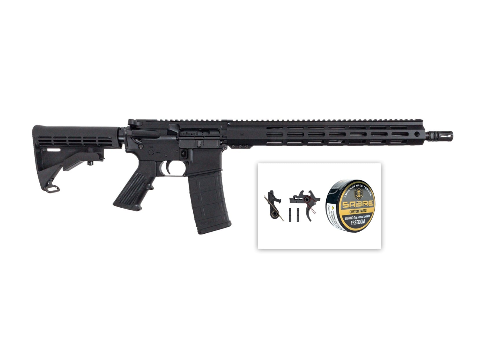 PSA AR-15 16" 5.56 NATO Railed Rifle & Sabre Claw Trigger Bundle