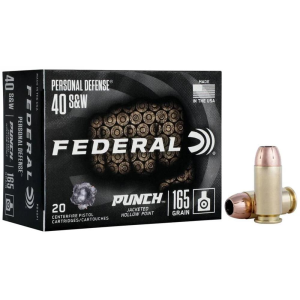Federal Personal Defense Punch Handgun Ammunition .40 S&W 165 gr JHP 1130 fps 20/ct