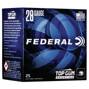 FEDERAL AMMO Top Gun 28 Gauge 2-3/4" 3/4oz #8 Shotgun Ammunition | 25 Rounds