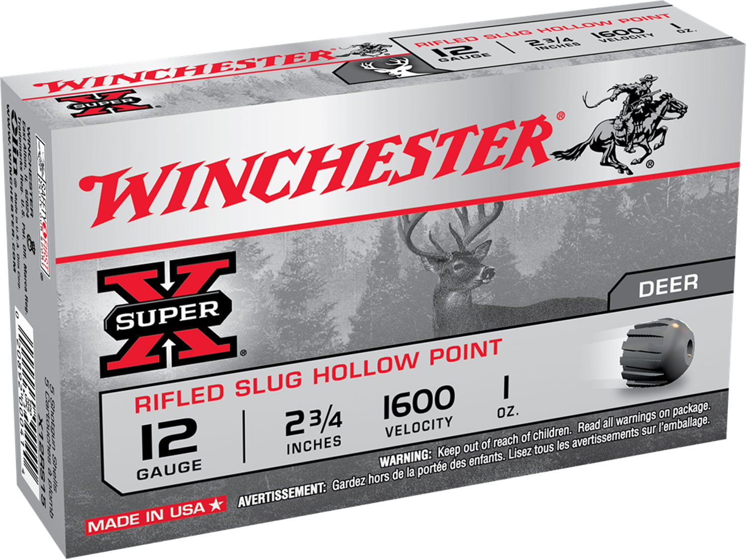 WINCHESTER SUPER-X 20GA 2.75″ – 3/4OZ RIFLES SLUG 15RD 10BX/CS - Flat Rate Shipping Under 30lbs! - No Credit Card Fees