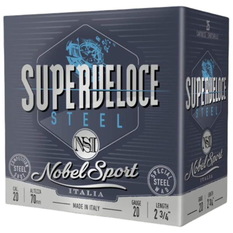 Nobel Target Steel Shotshells 20 ga 2-3/4" 1oz 1378 fps #7 25/ct