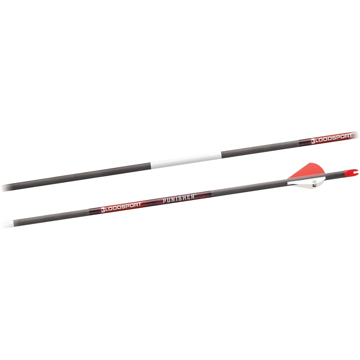 Bloodsport Arrows Punisher 31" 9.20 GPI 400 Spine Arrow, Black Pack of 6