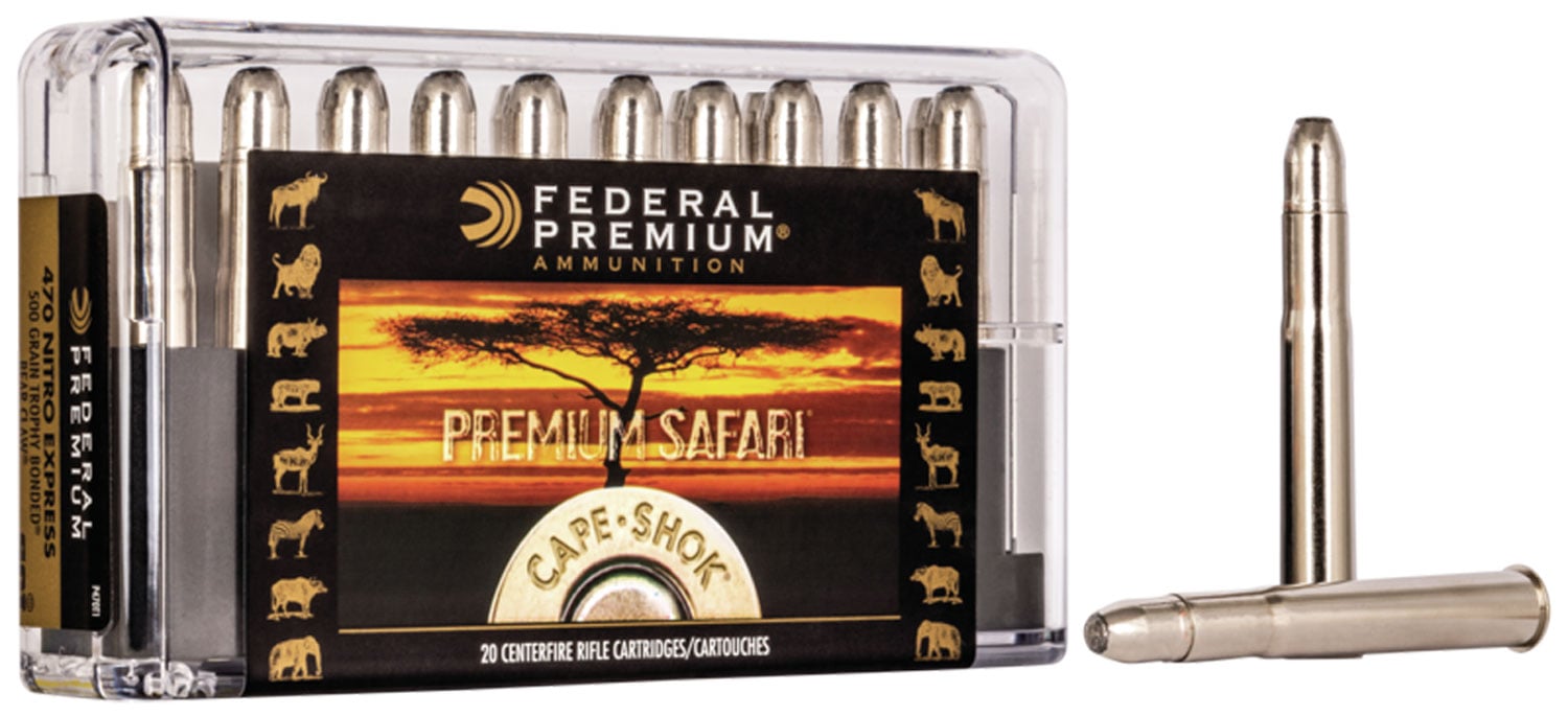 Federal Premium Cape-Shok Rifle Ammunition .470 Nitro 500 gr TBBC 2150 fps – 20/ct - No Credit Card Fees - Low, flat rate shipping