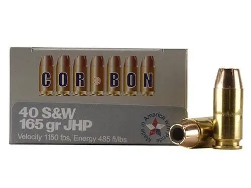 Corbon Self-Defense JHP Handgun Ammunition .40 S 165 gr JHP 1150 fps 20/ct