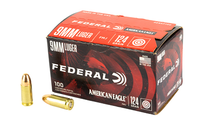 Federal American Eagle 9mm 124gr FMJ 100 Rounds