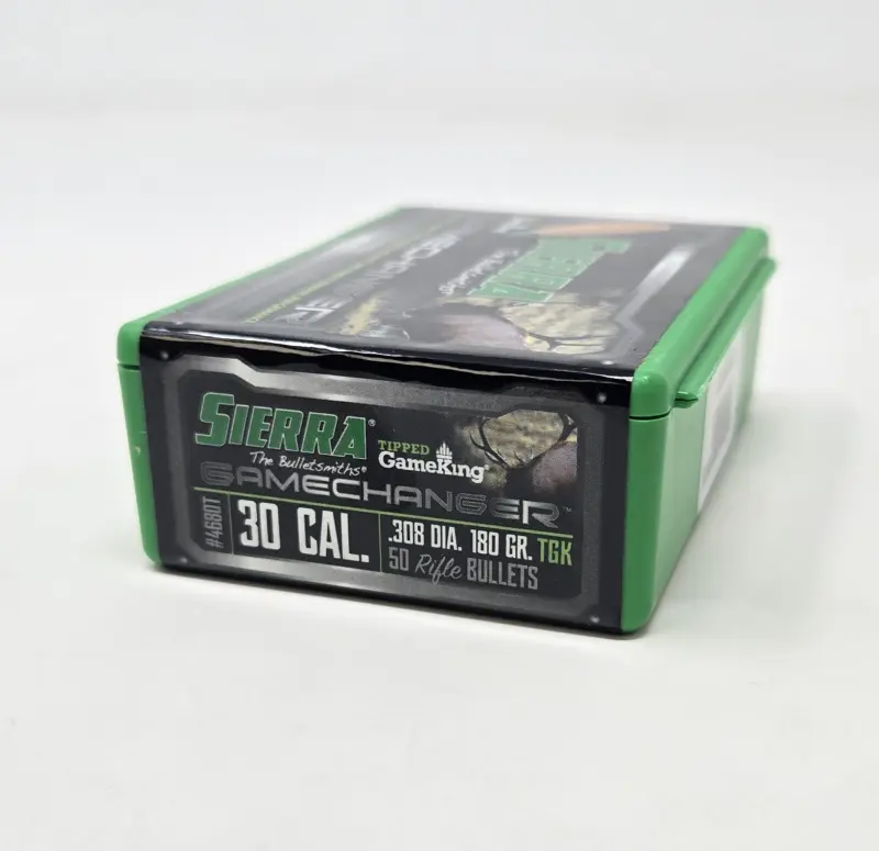 Sierra 30 Cal (.308 Dia) Reloading Bullets Tipped Gameking SRAA4680T 180 Grain Boat Tail Ballistic Tip 50 Pieces