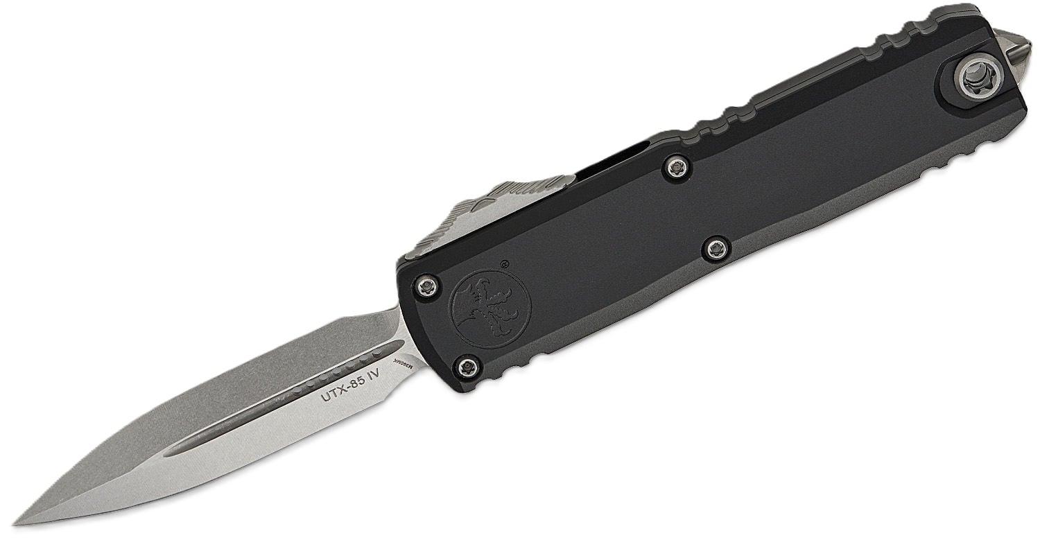 Microtech UTX-85 Gen IV OTF Dagger Point Knife, Black - 12324-10