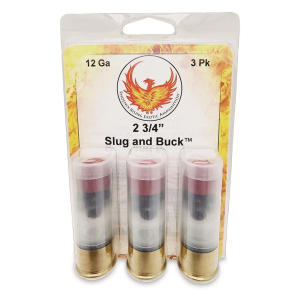 Phoenix-Rising Phoenix Rising Slug & Buck Shotshell 12ga 2-3/4" FSJ 7/8oz Slug & 6-00 Buckshot 1225 fps 3/ct