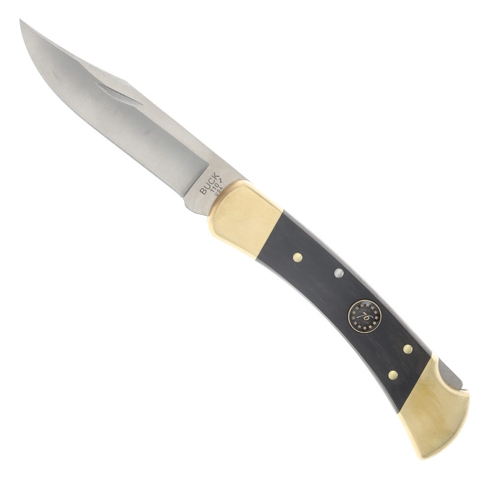 Buck Knives 110 Semiquincentennial Folding Knife, Ebony/Brass