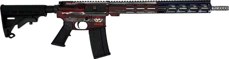 GLFA AR15 Battleworn .223 Wylde Rifle - American Flag