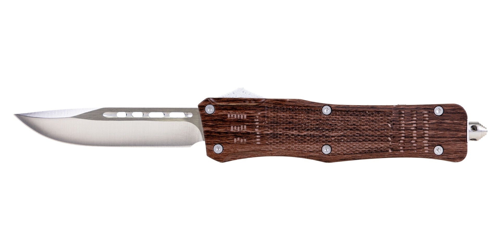 Master Cutlery Wood Grain Drop Point OTF Knife 9.5" - OTF950WG
